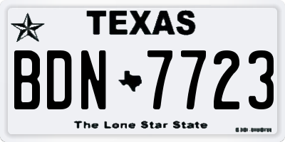 TX license plate BDN7723