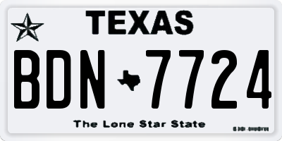 TX license plate BDN7724