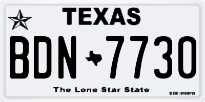 TX license plate BDN7730