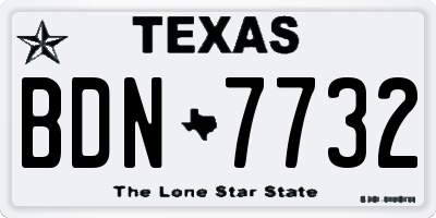 TX license plate BDN7732