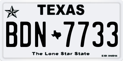 TX license plate BDN7733