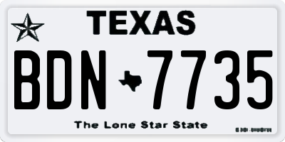 TX license plate BDN7735