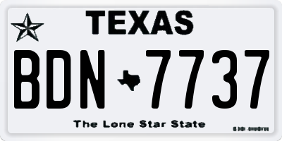 TX license plate BDN7737