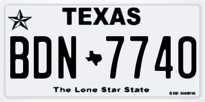 TX license plate BDN7740