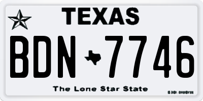 TX license plate BDN7746