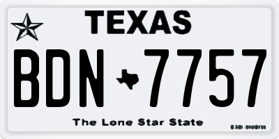 TX license plate BDN7757