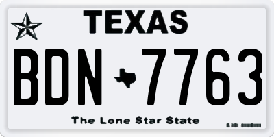 TX license plate BDN7763