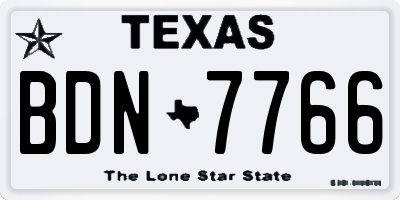 TX license plate BDN7766