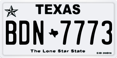 TX license plate BDN7773