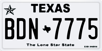 TX license plate BDN7775