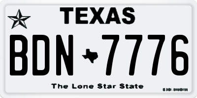TX license plate BDN7776