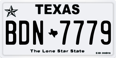 TX license plate BDN7779
