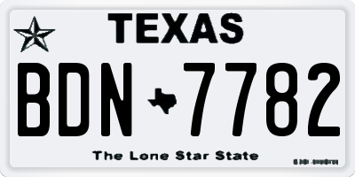 TX license plate BDN7782