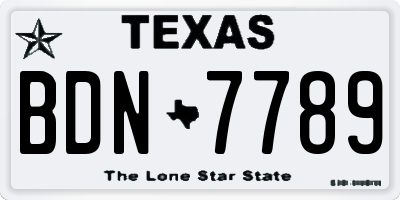 TX license plate BDN7789