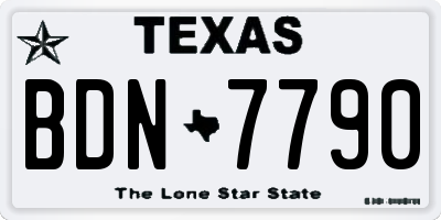 TX license plate BDN7790