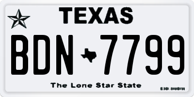 TX license plate BDN7799