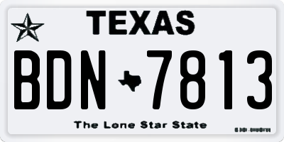 TX license plate BDN7813