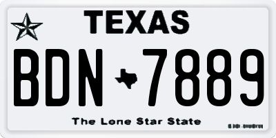 TX license plate BDN7889