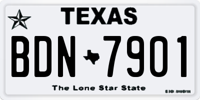 TX license plate BDN7901