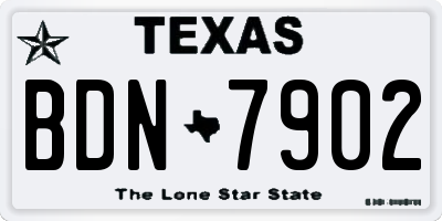 TX license plate BDN7902