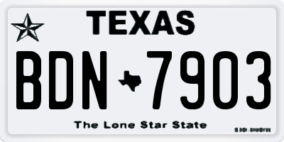 TX license plate BDN7903