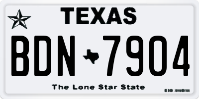TX license plate BDN7904