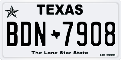 TX license plate BDN7908