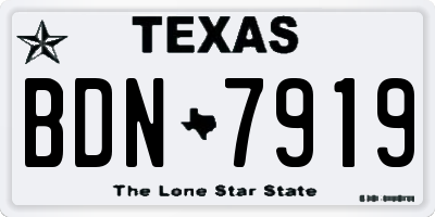 TX license plate BDN7919