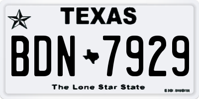TX license plate BDN7929