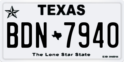 TX license plate BDN7940