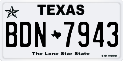 TX license plate BDN7943