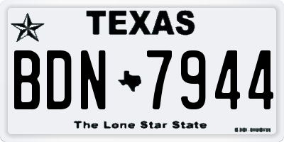 TX license plate BDN7944