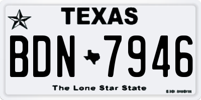 TX license plate BDN7946