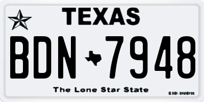 TX license plate BDN7948