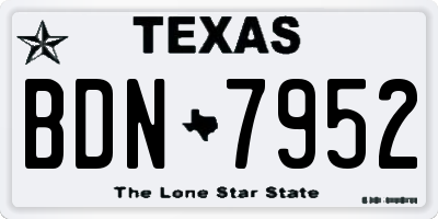 TX license plate BDN7952