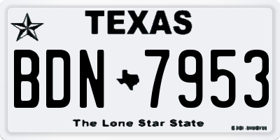 TX license plate BDN7953