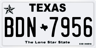 TX license plate BDN7956