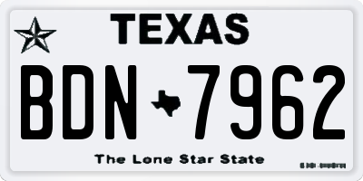 TX license plate BDN7962