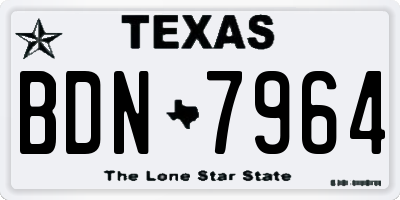 TX license plate BDN7964