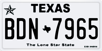 TX license plate BDN7965