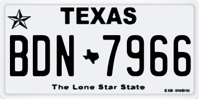 TX license plate BDN7966