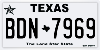 TX license plate BDN7969