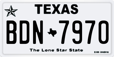 TX license plate BDN7970