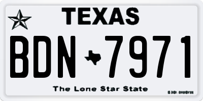 TX license plate BDN7971