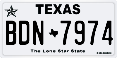 TX license plate BDN7974