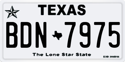 TX license plate BDN7975