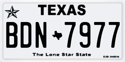 TX license plate BDN7977