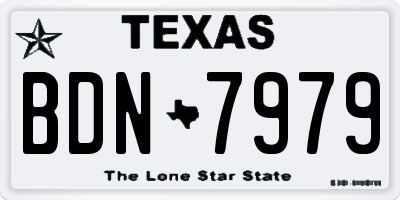 TX license plate BDN7979