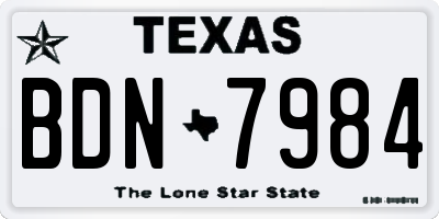 TX license plate BDN7984