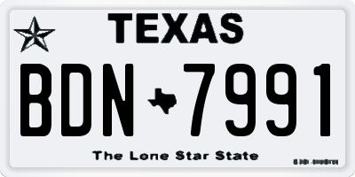 TX license plate BDN7991